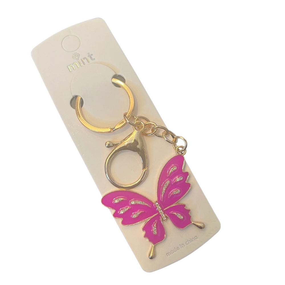 Butterfly Pink Keycharm/Bagcharm - Picture 3 of 4